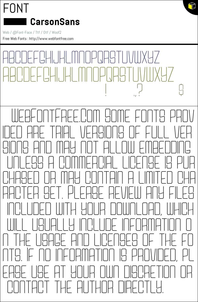 Carson Sans Fonts Downloads - WebFontFree.Com