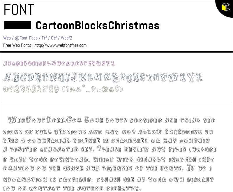 Cartoon Blocks Christmas Fonts Downloads
