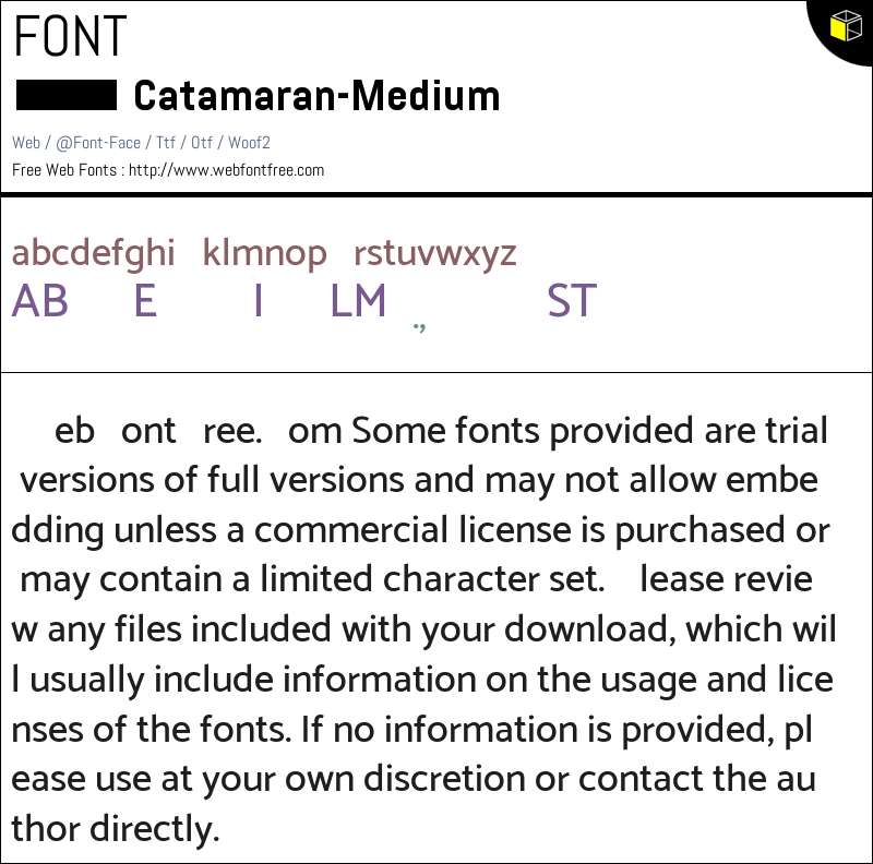 catamaran medium font