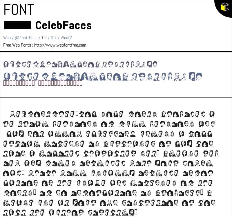 Celeb Faces Fonts Downloads - WebFontFree.Com