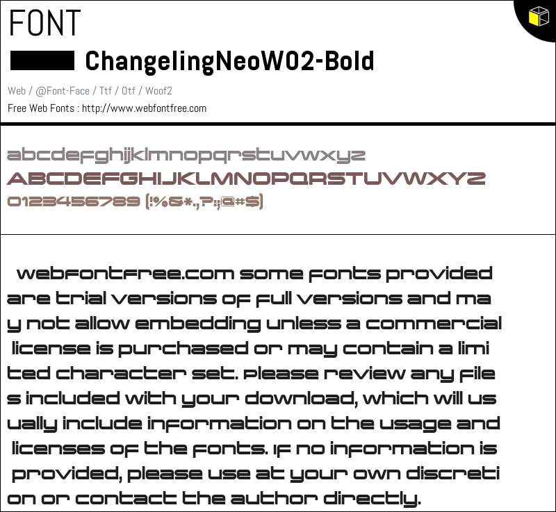 Changeling Neo W02 Bold 字体 下载