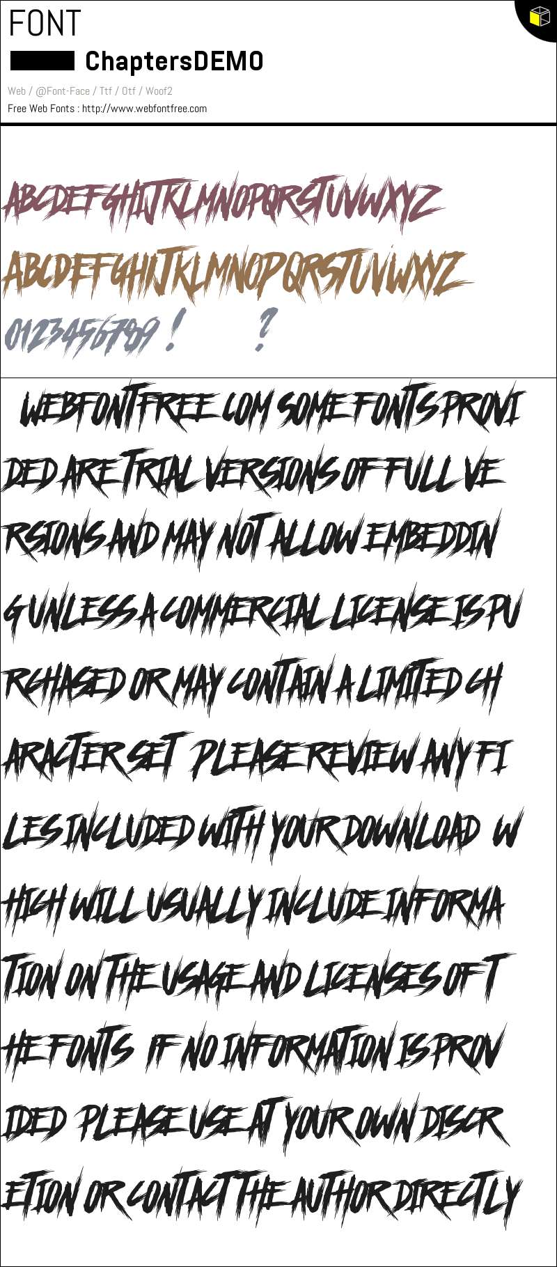Chapters DEMO Fonts Downloads - WebFontFree.Com