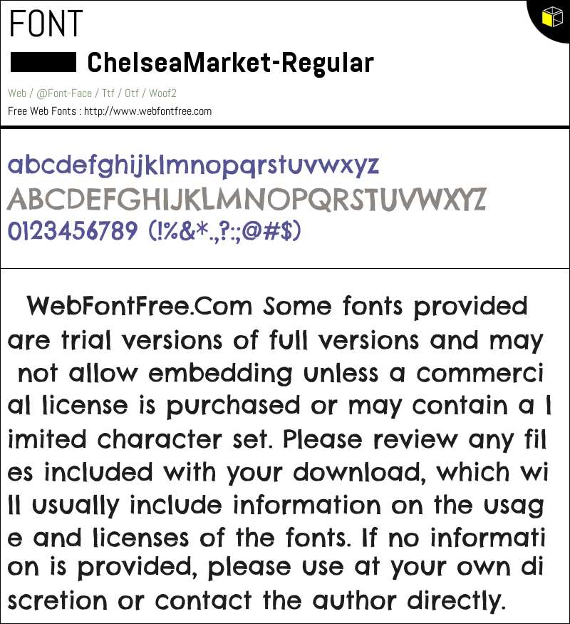 Chelsea Market 字体 下载 - WebFontFree.Com