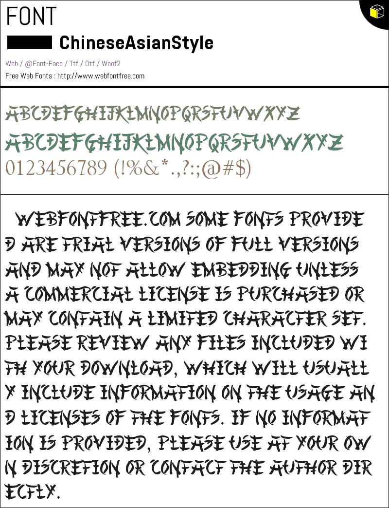 Chinese Asian Style Fonts Downloads - WebFontFree.Com