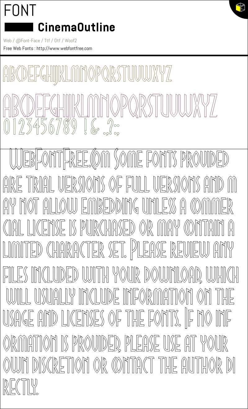 CinemaOutline Fonts Downloads - WebFontFree.Com