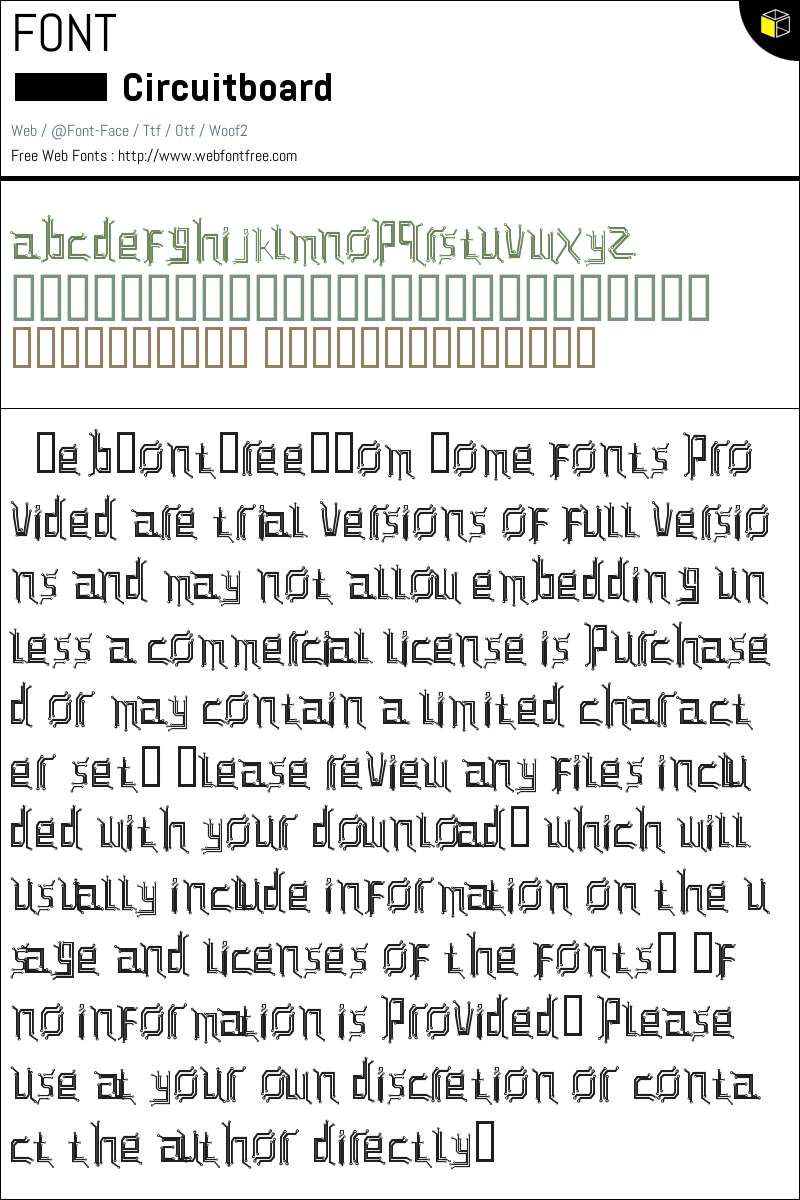 Board Script Font Circuit board Fonts Downloads - WebFontFree.Com