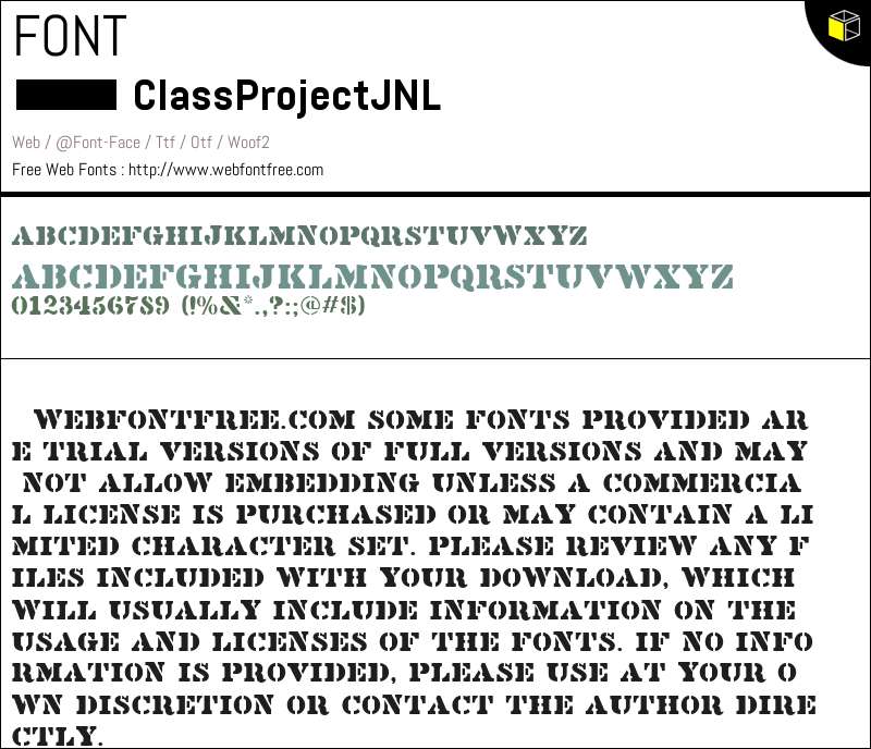 Class Program Font Class Project JNL Fonts Downloads - WebFontFree.Com