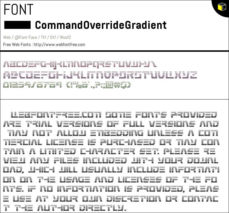 Command Override Gradient Fonts Downloads - WebFontFree.Com