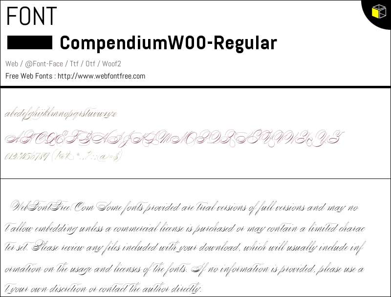 Compendium W00 Regular Fonts Downloads - WebFontFree.Com