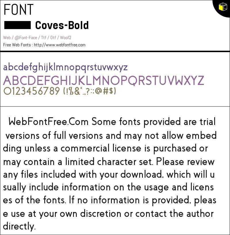 Coves Bold Fonts Downloads - WebFontFree.Com