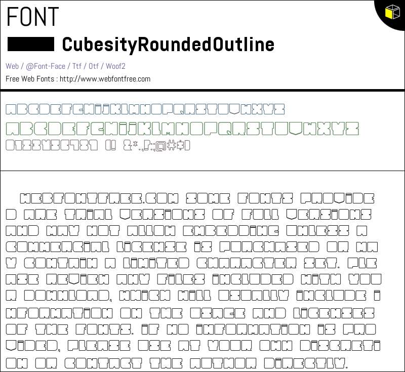 Cubesity Rounded Outline Fonts Downloads - WebFontFree.Com