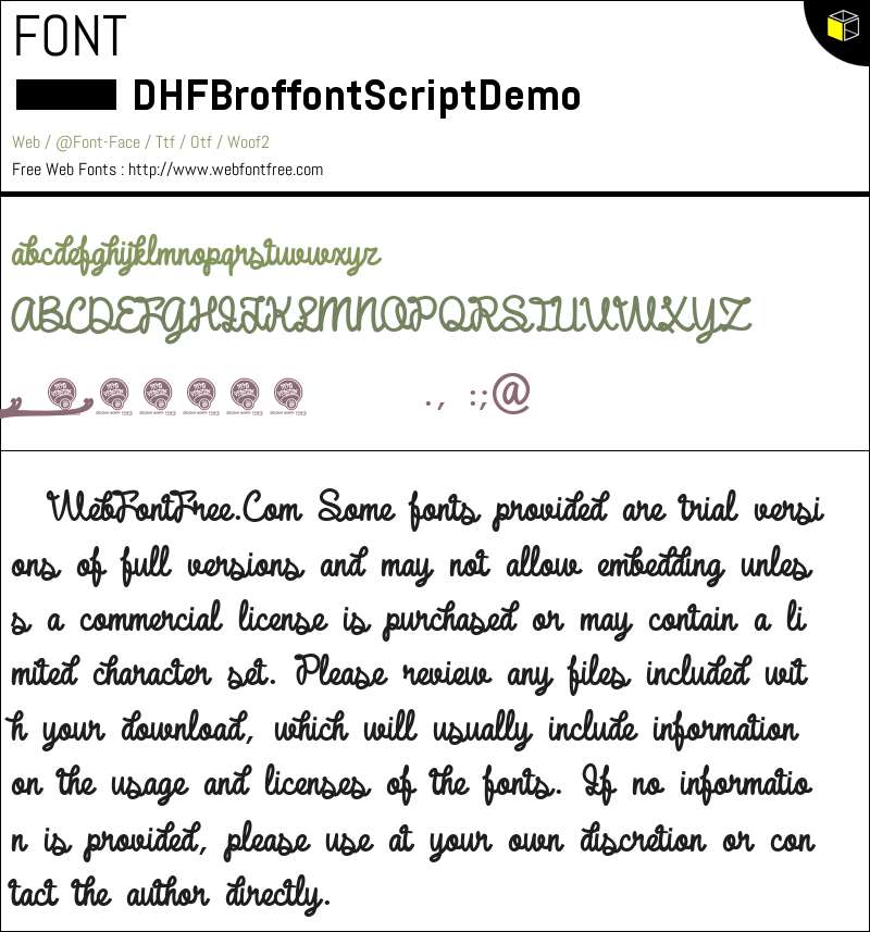 Dh Scripts Menu DHF Broffont Script Demo Fonts Downloads - WebFontFree.Com
