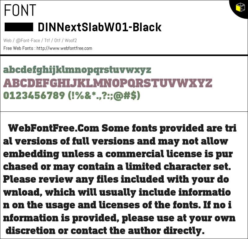 DIN Next Slab W01 Black Fonts Downloads