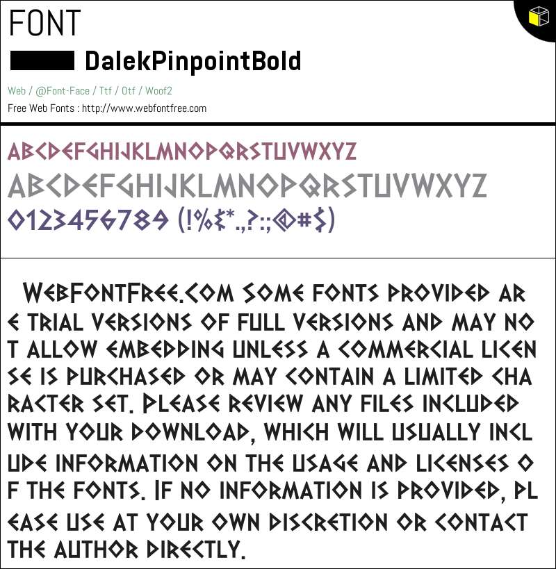 Pin Point Font Dalek Pinpoint Bold Fonts Downloads - WebFontFree.Com