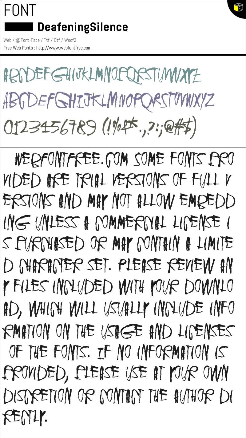 Deafening Silence Fonts Downloads - WebFontFree.Com