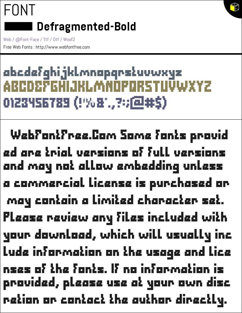 Defragmented Bold Fonts Downloads - WebFontFree.Com