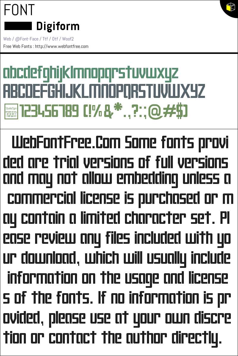 Digiform Fonts Downloads - WebFontFree.Com