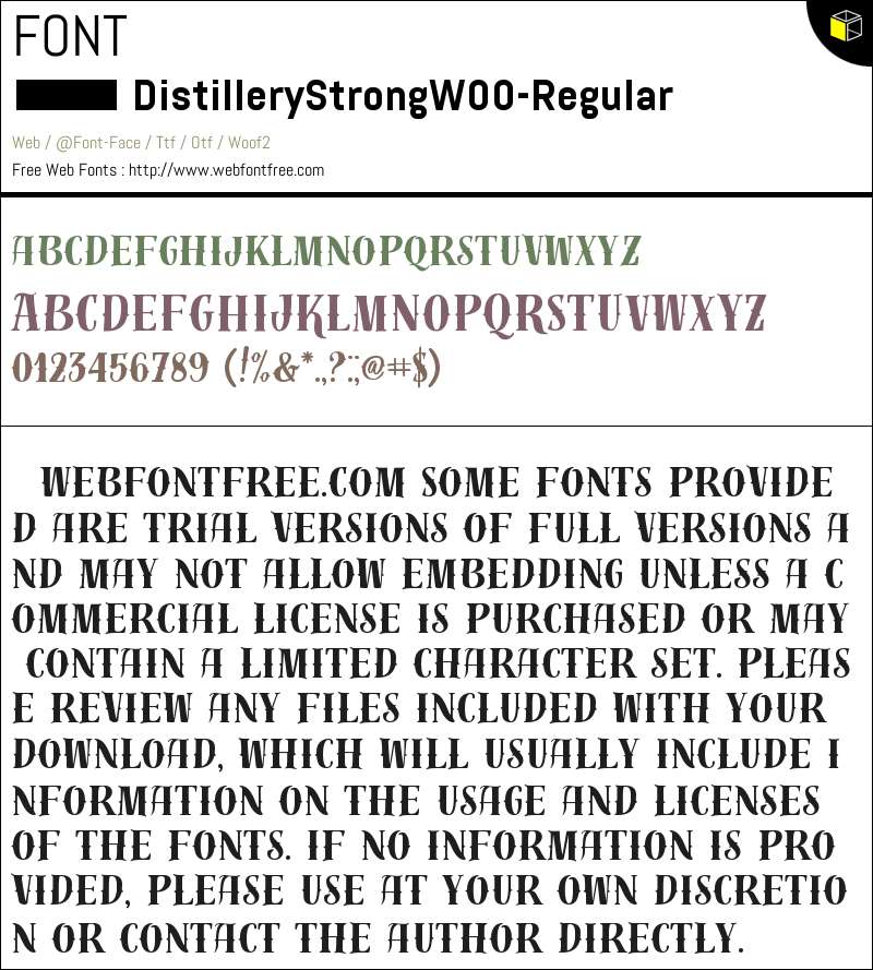 Distillery Strong W00 Regular Fonts Downloads