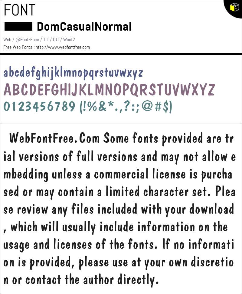 DomCasual Normal Fonts Downloads - WebFontFree.Com