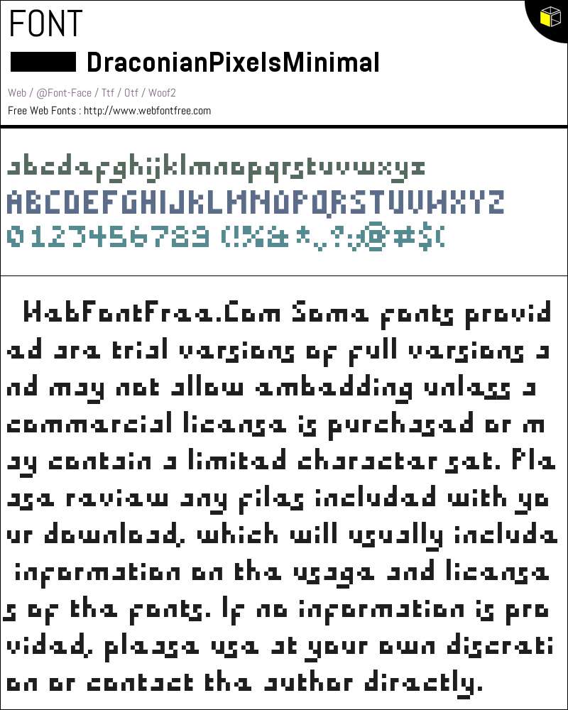 DraconianPixelsMinimal Regular Fonts Downloads - WebFontFree.Com