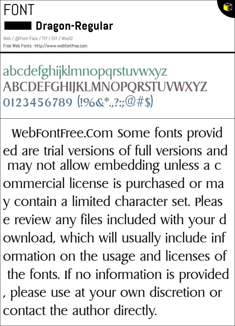 Dragon Regular Fonts Downloads - WebFontFree.Com