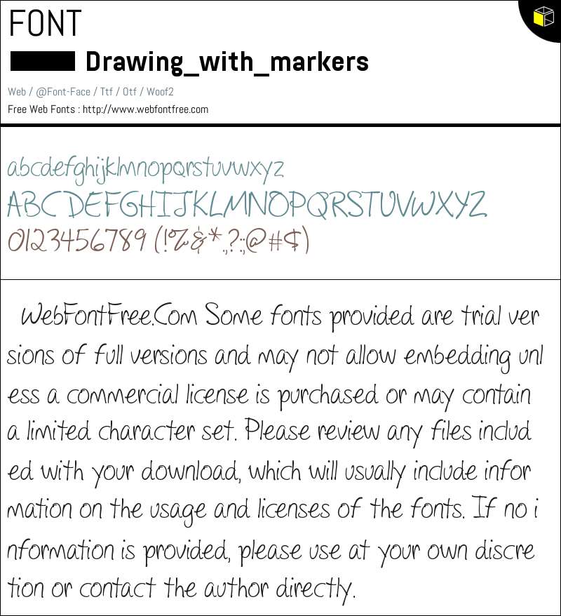 Drawing with markers Fonts Downloads