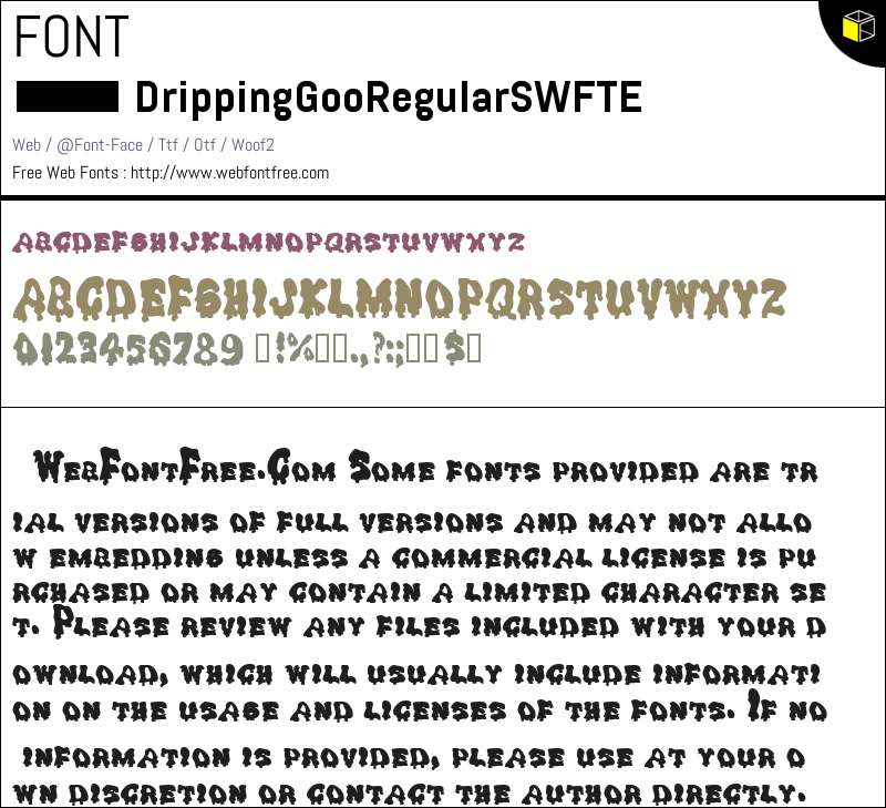 DrippingGoo Fonts Downloads - WebFontFree.Com