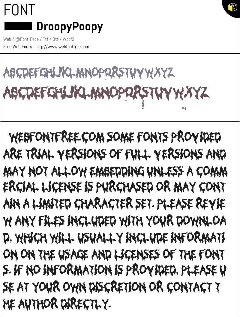 Droopy Poopy Fonts Downloads - WebFontFree.Com