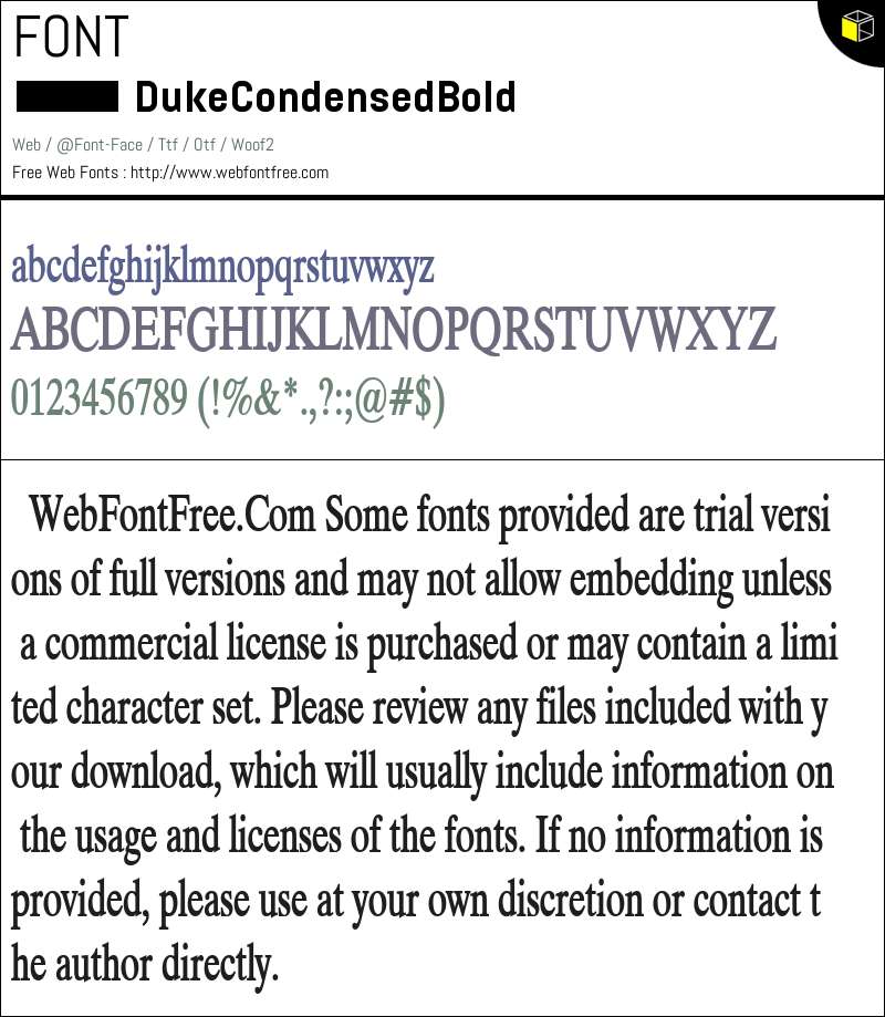 Duke Script Font Duke Condensed Bold Fonts Downloads - WebFontFree.Com
