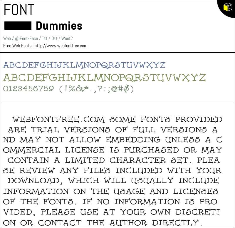 Dummies Fonts Downloads