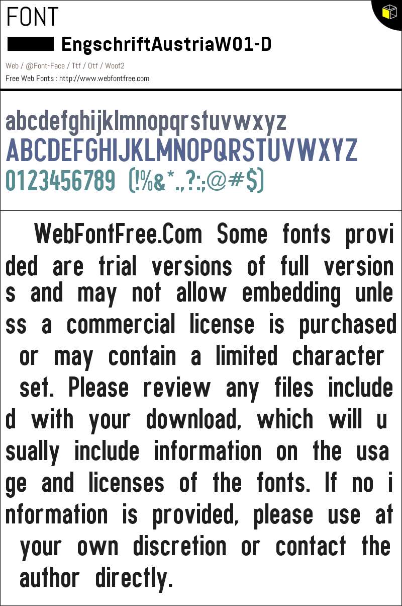 Engschrift Austria W01 D Fonts Downloads - WebFontFree.Com