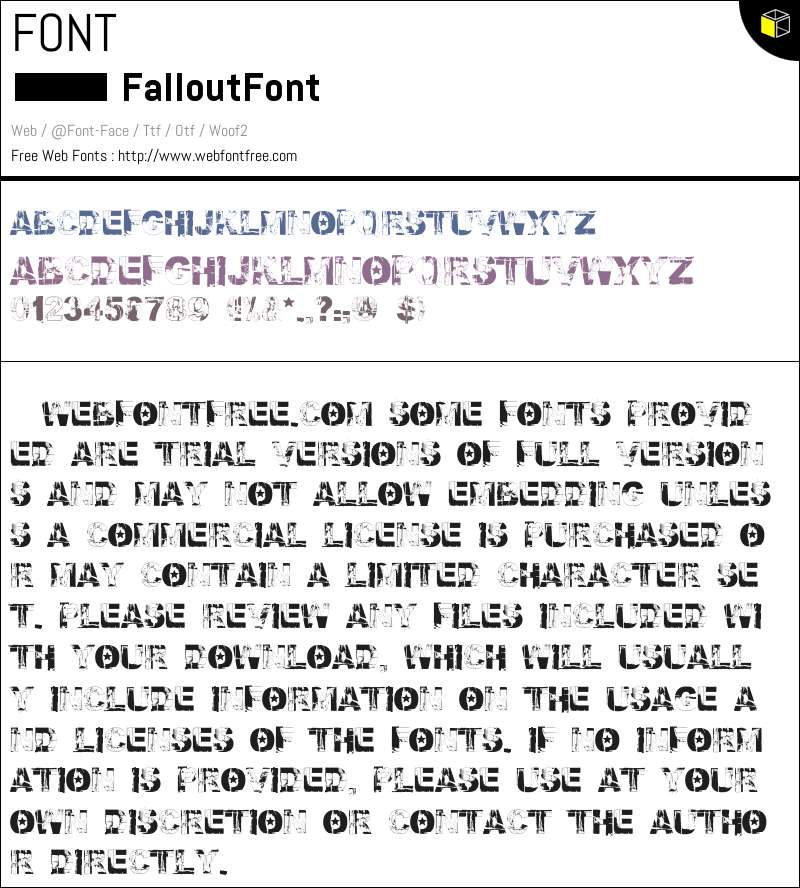 Fallout Font Fonts Downloads - WebFontFree.Com