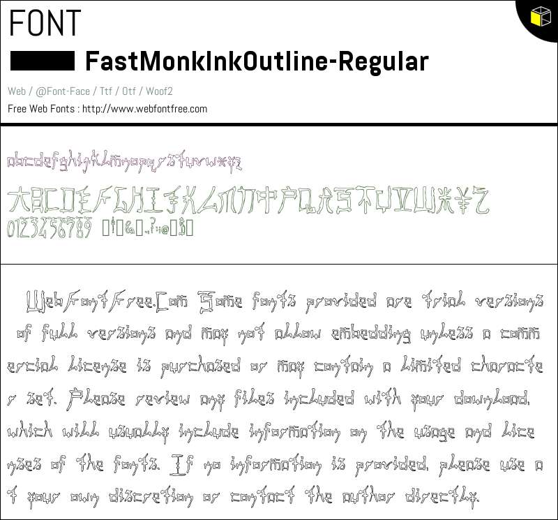 Fast Monk Ink Outline Regular Fonts Downloads - WebFontFree.Com