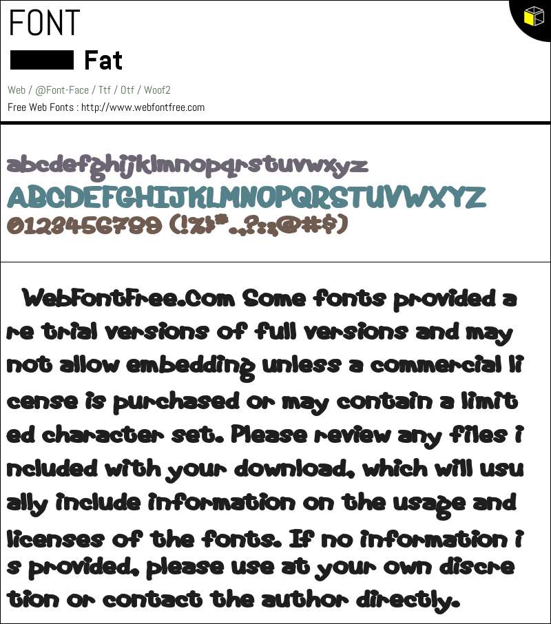 Fat Fonts Downloads - WebFontFree.Com