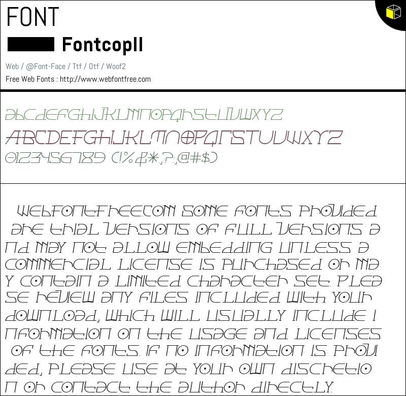 Fontcop II Fonts Downloads - WebFontFree.Com