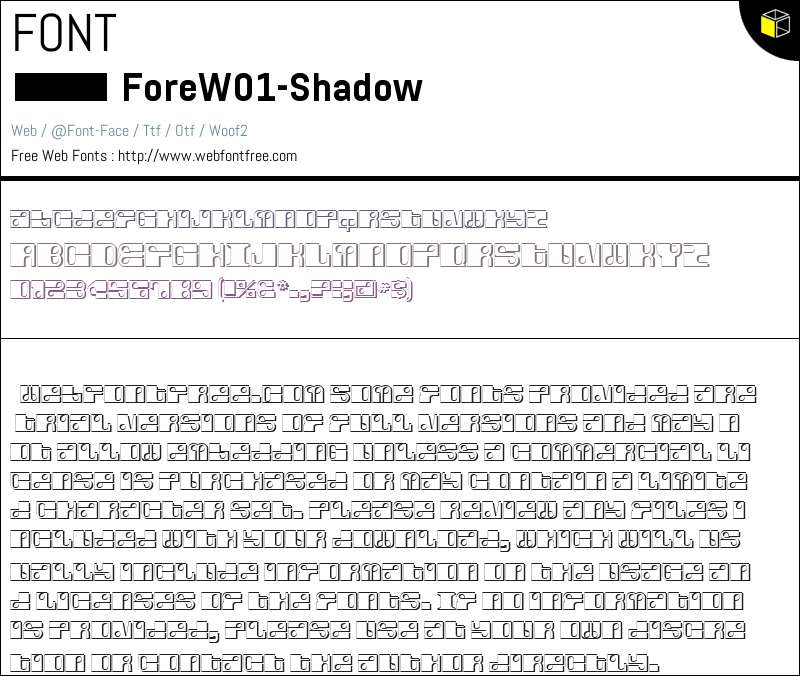 Shadow Code Font Fore W01 Shadow Fonts Downloads - WebFontFree.Com