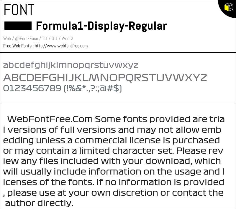 Formula1 Display Regular 字体 下载 - WebFontFree.Com