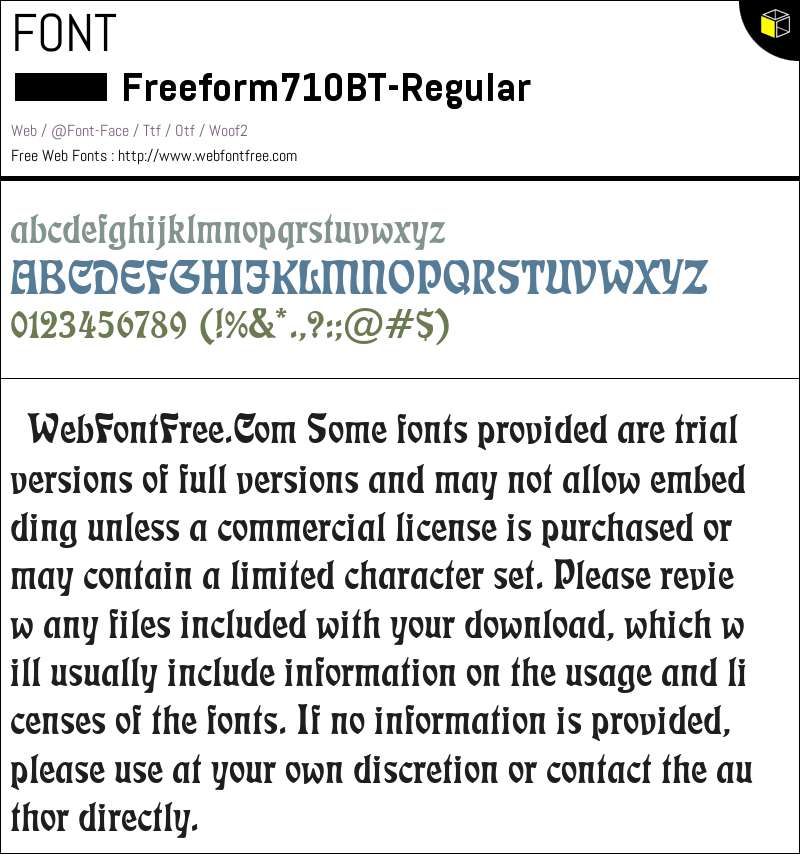 Freeform 710 BT Fonts Downloads - WebFontFree.Com