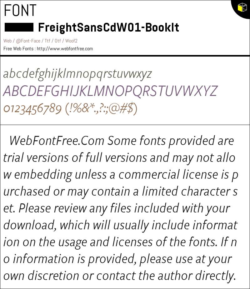 Freight Sans Cd W01 Book It Fonts Downloads