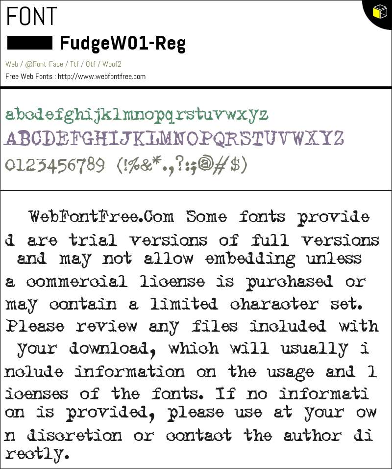 Fudge 字体 下载 - WebFontFree.Com