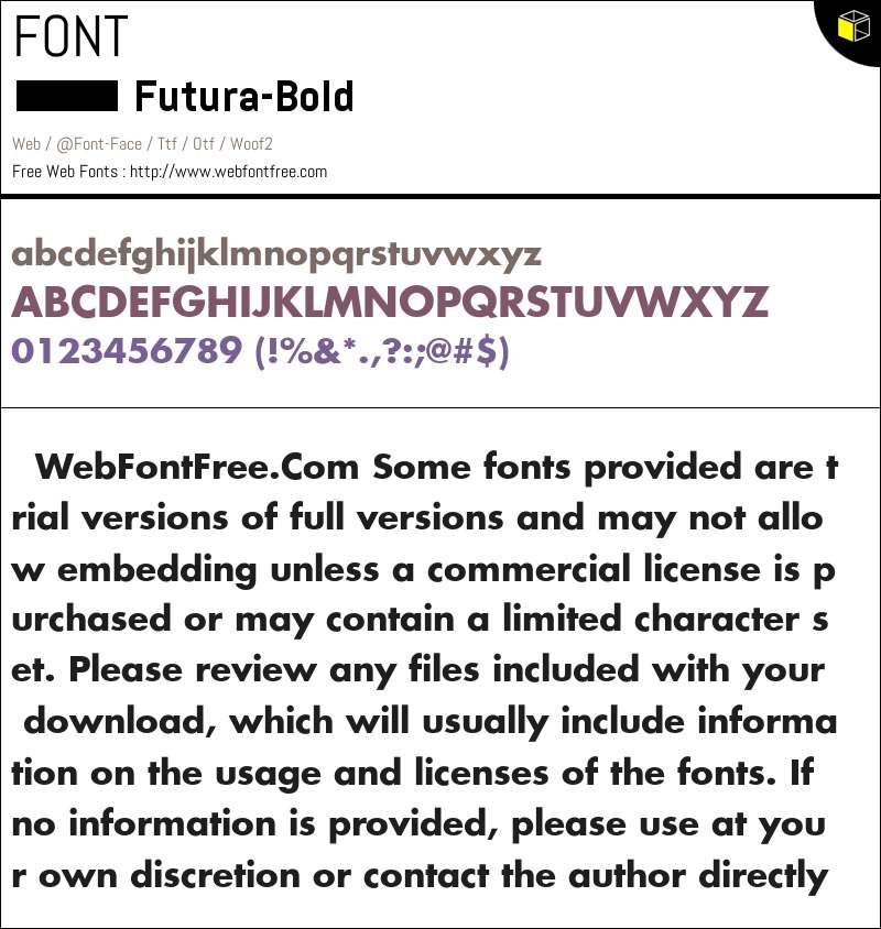 FuturaBold Fonts Downloads