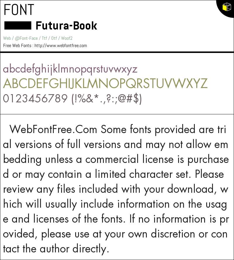 FuturaBook Fonts Downloads