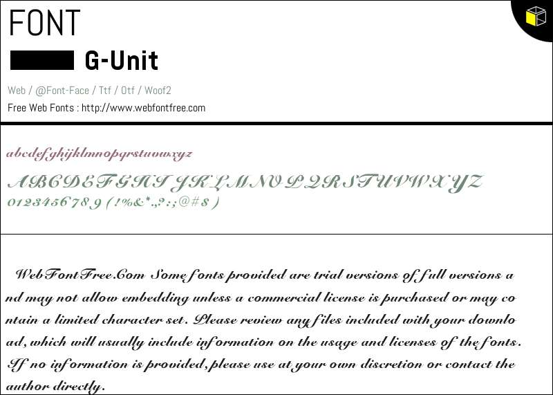 Unit Font G-Unit Fonts Downloads - WebFontFree.Com