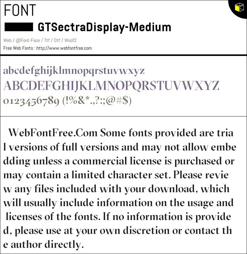 GT Sectra Display Medium Fonts Downloads - WebFontFree.Com