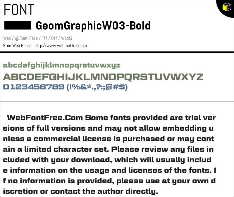 Geom Graphic W03 Bold 字体 下载 Webfontfreecom 
