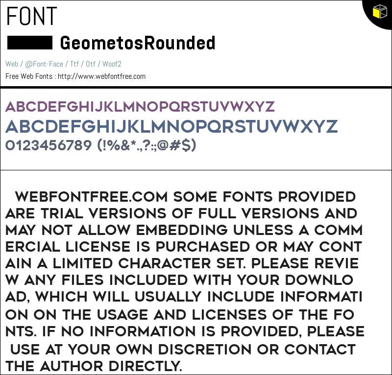 Geo Rounded Square Geometos Rounded Fonts Downloads - WebFontFree.Com