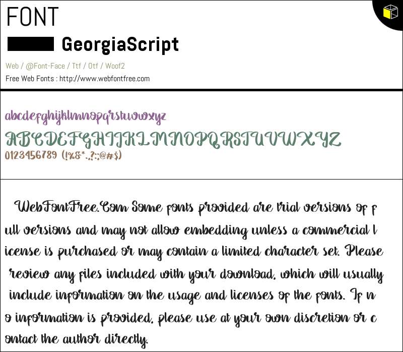 Georgia Script 字体 下载 - WebFontFree.Com