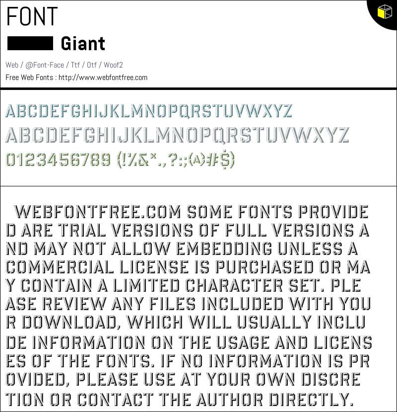 Giant Fonts Downloads - WebFontFree.Com