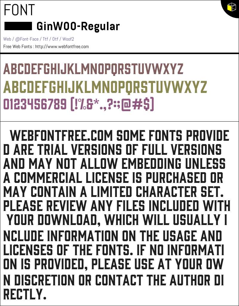 Gin W00 Regular Fonts Downloads