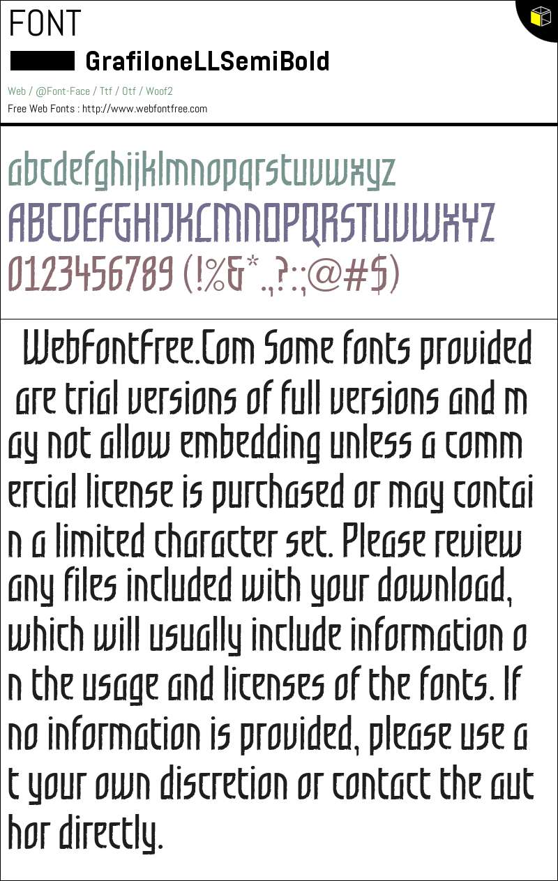 GrafiloneLLSemiBold Fonts Downloads - WebFontFree.Com